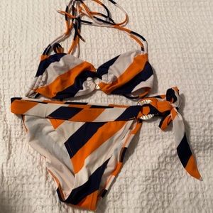 Navy, orange and white Victoria’s Secret bathing suit